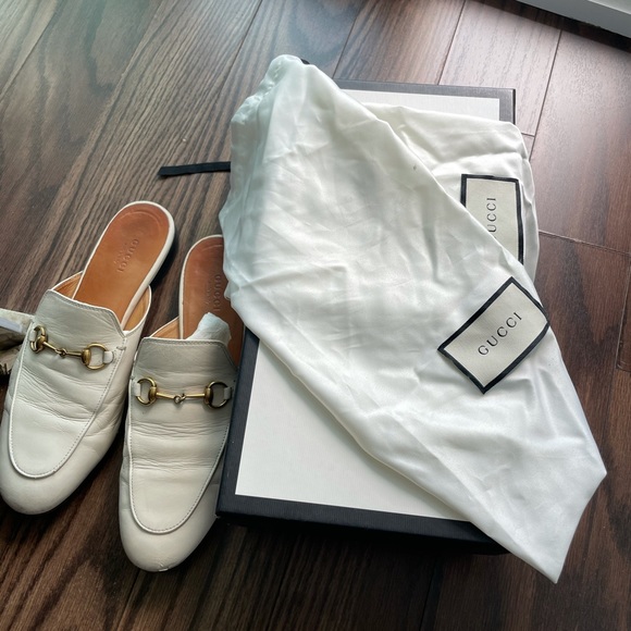 Gucci white leather Mule size 38 us 8 - Picture 7 of 9